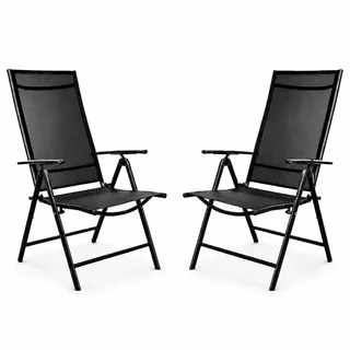 BigDean Gartenstuhl Hochlehner 56 x 61 x 105 cm schwarz 2 St.