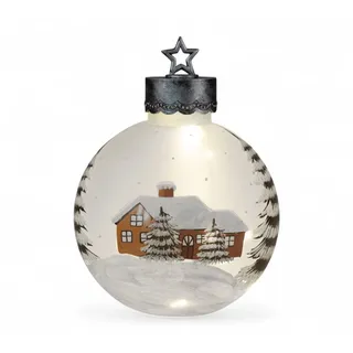 formano LED Dekolicht Glas-Kugel 30 cm Winterdekor Glaskugel Timer 6h/18h Weihnachten Deko, LED fest integriert