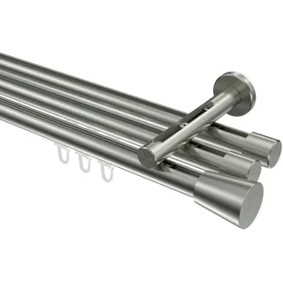 Interdeco Innenlaufgarnitur Siteno Sitra 3-läufig Ø 20 mm 140 cm Grau/Weiß