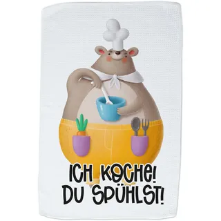 GRAZDesign Geschirrtuch mit Spruch - lustiges Motiv - Geschenk Lustiges Küchentuch 60x40cm