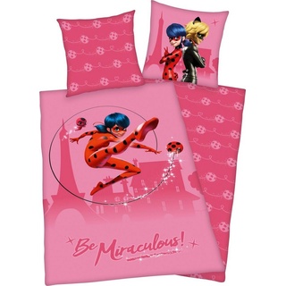Kinderbettwäsche Miraculous, Renforcé, mit tollem Miraculous Motiv rosa