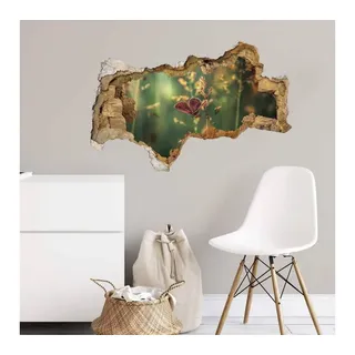 K&L Wall Art Wandtattoo 3D Aufkleber Vinogradof Natur Fotografie Schmetterling im Gras, Traumhafte Wandsticker selbstklebend, hergestellt in Berlin bunt 60 cm x 37 cm