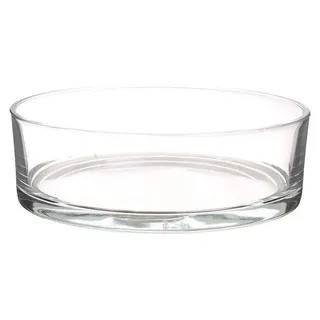 Niedrige Schale/Vase transparent rund Glas 8 x 25 cm - flach - Glasvasen - Wohnaccessoires