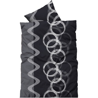 Leonado-Vicenti 2 teilig Flausch Bettwäsche 135x200 cm grau schwarz Silber Thermofleece Winter