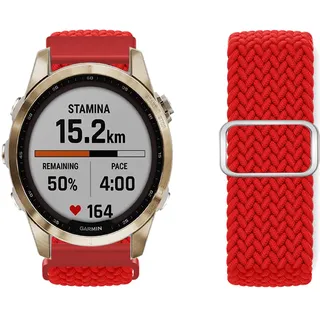 KUWAI Armband für Garmin Fenix 6S Pro/Sapphire/Solar - Geflochtenes Nylon-Band für Herren und Damen (O)