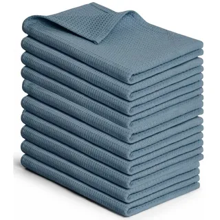 Blumtal Blumtal® Geschirrtücher 30x30 cm im 10er Set - Geschirrtücher Baumwolle 100% - Küchentücher bei 60 °C waschbar - Trockentücher Küche - Spüllappen Baumwolle - Spültuch - Geschirrhandtuch in blau