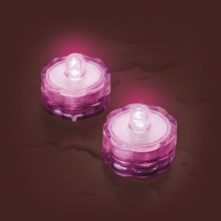 LED Teelicht 2er Set, wasserdicht, Pink