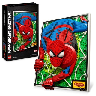 LEGO 31209 ART The Amazing Spider-Man Poster, 3D Wandbild-Set, baubares Leinwandbild, Superhelden-Deko, kreative Aktivität, Comic-Geschenk für Ju...