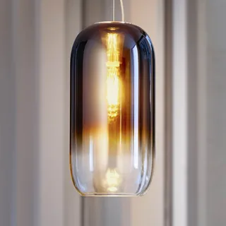 Pendelleuchte Artemide, Gople Mini, dimmbar, Blau, für Wohnzimmer, Glas, Design - 29.3