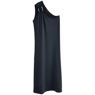 Next Midikleid One-Shoulder-Midikleid mit silberfarbenem Beschlag (1-tlg) blau 42 (GB: 14)