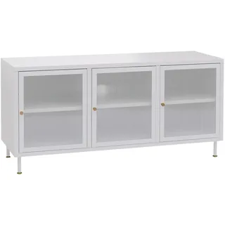 Mendler HWC-O87 TV-Rack 58x120x40cm Weiß Metall