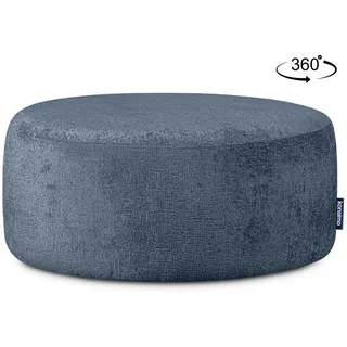 KONSIMO® Polsterhocker RAGGI Sitzhocker Pouf, mit 360° Drehfunktion, Chenille, im modernistischen Stil blau