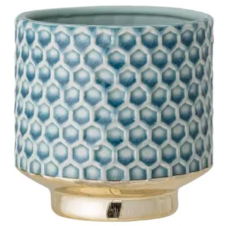 Nordring Retro Übertopf Vintage Pflanztopf für Zimmerplanzen Blumentopf Goldy M (12,5 cm ø), sky blue, Keramik