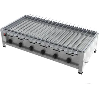 ChattenGlut Schaschlikgrill Kebabgrill 6-flammig mit Spieß Aufsatz im Mangal Style 22,5kW