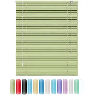 Jalousie Aluminium 25cm 45cm 50cm 70cm 90cm 100cm 120cm 160cm Breit, Alu-Jalousetten, Sichtschutz, Jalousette Horizontale tür Fenster Innen Außen Küche Haushalt(Fruit Green)