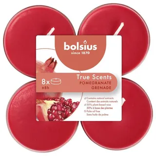 Bolsius Duftteelichter Maxi Granatapfel Höhe 1,17 cm Ø 4,5 cm 6 St. rot