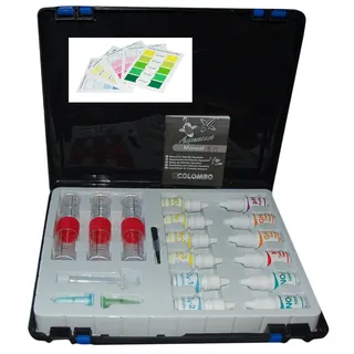 Aqua-Test Box Testlabor Testkoffer Teich Wassertest PH KH GH NH3 NO2 NO3 PO4