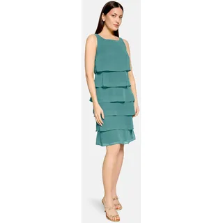 Vera Mont Cocktailkleid mit Volant Grün/Schwarz 42