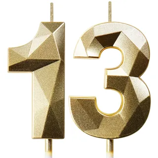 Geburtstagskerzen Zahlen Kerze 13 Tortendeko 13. Geburtstag Junge Mädchen Kerzen Geburtstag Gold Zahlen Geburtstagskerzen für Torte