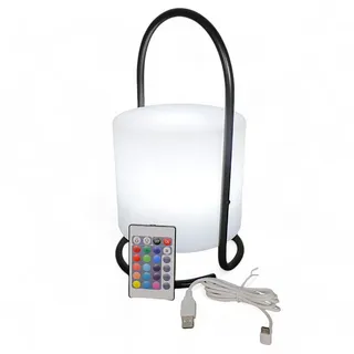 Arnusa LED Tischleuchte Kabellose Akku RGB Lampe PL408 Dekoleuchte 17x30 cm, USB-Ladefunktion, LED fest integriert, Farbwechsel, Weiß, Rot, Blau, Fernbedienung Indoor und Outdoor Nachttischlampe weiß