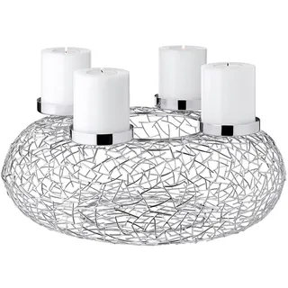 Edzard Adventskranz Milano, Edelstahl vernickelt, Durchmesser 53 cm,