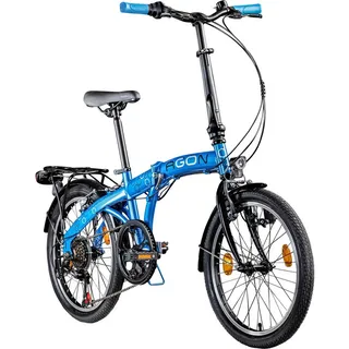 agon® Faltrad Parklane, 6 Gang Shimano Tourney SIS Schaltwerk, Kettenschaltung, 20 Zoll Klapprad 150 - 185 cm mit StVZO Licht Faltrad City Urban Bike