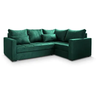 Masseno Ecksofa, Grün, Kunststoff, 3-Sitzer, L-Form,L-Form, 220x153 cm, Wohnzimmer, Sofas & Couches, Wohnlandschaften, Ecksofas