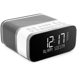 Pure Siesta S6 Bluetooth Radiowecker (DAB/DAB+ Digitalradio, UKW/FM Radio, CrystalVue Display, 40 Senderspeicherplätze, Sleep-Timer und Weckfunktion) Polar Weiß