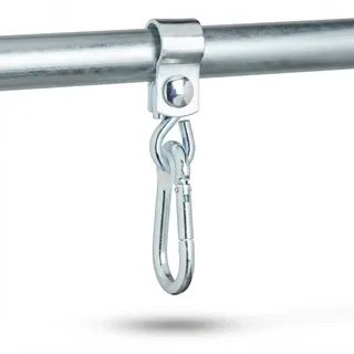 Relaxdays Schaukelhaken mit Karabinern Weiß,Silber
