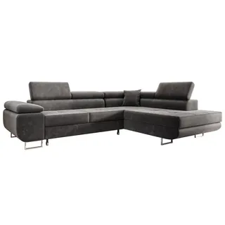 m-punkt Ecksofa Samt 2-Sitzer Grau