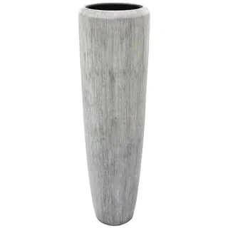 Flingora Bodenvase Esmee, mit Einsatz - Fiberglas - Indoor & Outdoor - Grauweiß - Höhe 117 cm grau|weiß Ø 34 cm x 117 cm