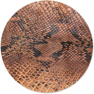 younikat Mauspad im Schlangen Design I Ø 22 cm rund I Orange I Tier-Motiv Animal Print I Mausunterlage für Büro Gaming I Kunststoff abwischbar I rutschfest dünn I dv825