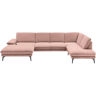 Dieter Knoll Wohnlandschaft, Altrosa, Metall, 4-Sitzer, U-Form, 344x208 cm, Fußauswahl, Stoffauswahl, Sitzqualitäten, seitenverkehrt erhältlich, Hocker Rücken echt, individuell planbar, Wohnzimmer, Sofas & Couches, Wohnlandschaften, Wohnlandschaften in U-Form