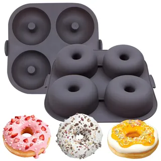 Butabeishy Silikon Donutform 4er Set, 2 Stück, 20x21 cm | Antihaft-Oberfläche, Für Airfryer geeignet, Leicht zu reinigen, Backform aus Silikon, 3,35 cm Lochdurchmesser