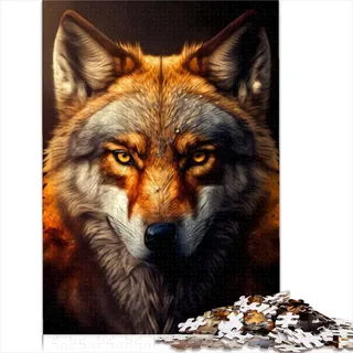 Wolf-Puzzle für Erwachsene, 1000 Teile, Holzpuzzle für Erwachsene, Kinder ab 12 Jahren, Familienpuzzlespiel, Geburtstagsgeschenke, 1000 Stück (50 x 75 cm)