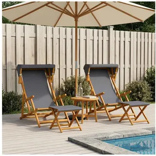 vidaXL Liegestuhl 4 St. 3 Position 4 x 3 x 4 cm grau