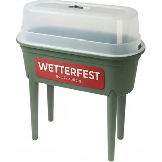 GREEN HOME LOVE NATURE Hochbeet Hochbeet 77 x 38 x 84 cm mit Abdeckung, schmal für Balkon & Garten, Transparente Abdeckung, als Frühbeet nutzbar, Kunststoff