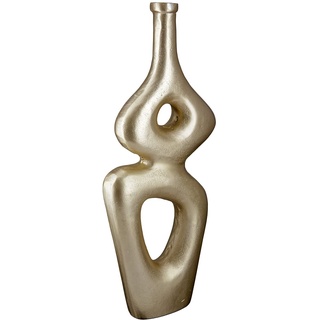 Casablanca Vase Blumenvase aus Aluminium - Deko Wohnzimmer Geschenk für Frauen Geburtstag Muttertag - Farbe: Gold Höhe 29 cm