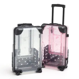 KQDRAVINE 2 Stück Mini Reisekoffer, Verpackung Geldgeschenk Hochzeit, Urlaubskasse Spardose Reise Mini Koffer Geschenkbox, 13,5 x 8,5 x 5 cm Handyhalterung, Kleine Aufbewahrungsbox (Rosa und Weiß)