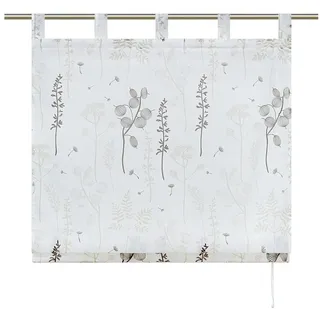 Joyswahl Raffrollo, mit Schlaufen, Kurz Rolls Küche Vorhang Modern Schlaufenrollo Laternenblume Muster beige 140 cm x 140 cm