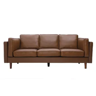 miliboo Couch Leder 3-Sitzer Braun