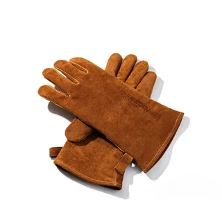Naturehike Grillhandschuhe Flammhemmende Handschuhe aus Leder, Kaminhandschuh, Hitzebeständig für Grillen, BBQ, Camping, Outdoors, Indoors braun