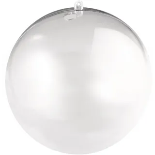 Rayher Plastik-Kugel, 2teilig, 16 cm ø, Kunststoff-Kugel zum befüllen, transparent, Acrylkugel mit Aufhänge-Öse, Dekokugel durchsichtig, Weihnachtskugel zweiteilig, 3946237