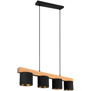 Trio Cameron 4-flg. 75 cm schwarz/gold Holz/Textil