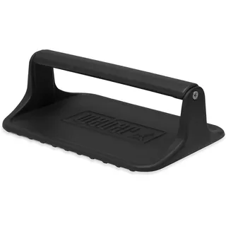 Weber Plancha-Burgerpresse/Grillzubehör zum Pressen von Burgern, Paninis und Bacon auf Grillplatten, Aus Gusseisen, 7,4 x 23 x 15 cm