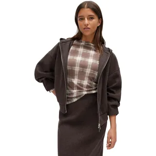 OPUS Kapuzenjacke Damen | Mélange-Effekt, Ballonärmel, Nahttaschen - 40
