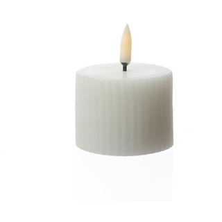 LED Mini Kerze Thea Uyuni mit Rillen Timer bis 400Std. D: 5,8cm weiß