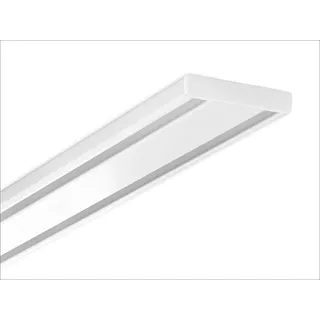 Good Life Gardinenschiene Samu, 2-läufig, Fixmaß, verschraubt, Aluminium, extra flache Alu-Schiene weiß 320 cm x 4,2 cm