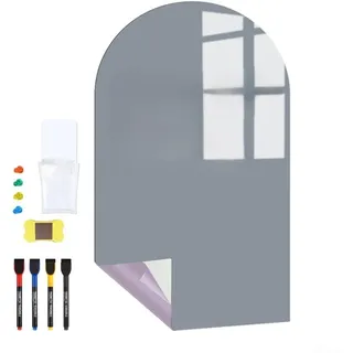 Magnettafel Kinder Selbstklebend, 40.6 x 101cm selbstklebende Tafeltapete, abziehbarer Wandaufkleber mit Starter-Set für Spielzimmer, Klassenzimmer und Zuhause(Grau)