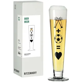 Ritzenhoff Bierglas Fußball, Kristallglas schwarz